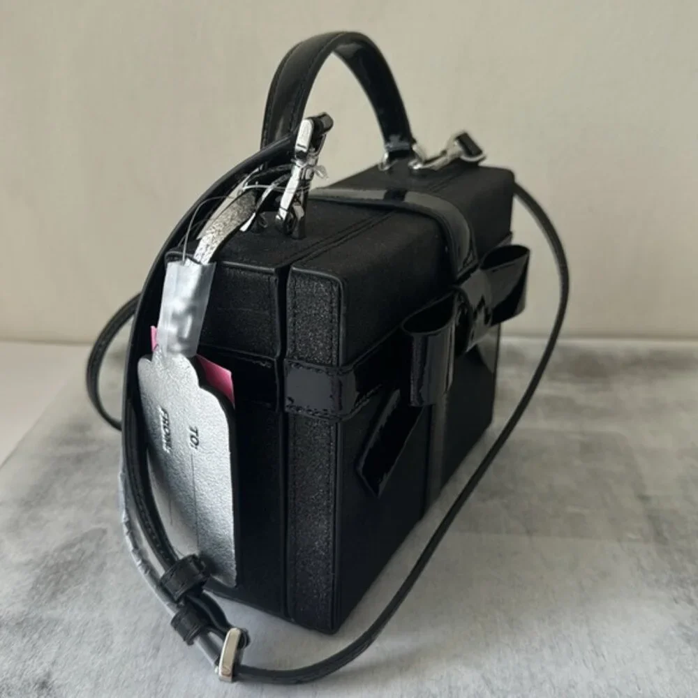 Kate Spade Wrapping Party Gift Box Glittering Crossbody Handbag Black